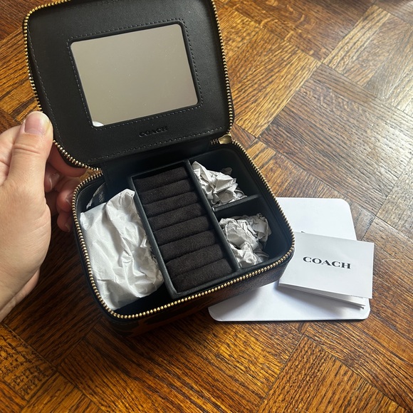 Coach Animal Print Leather Jewellery Box - Picture 2 of 3